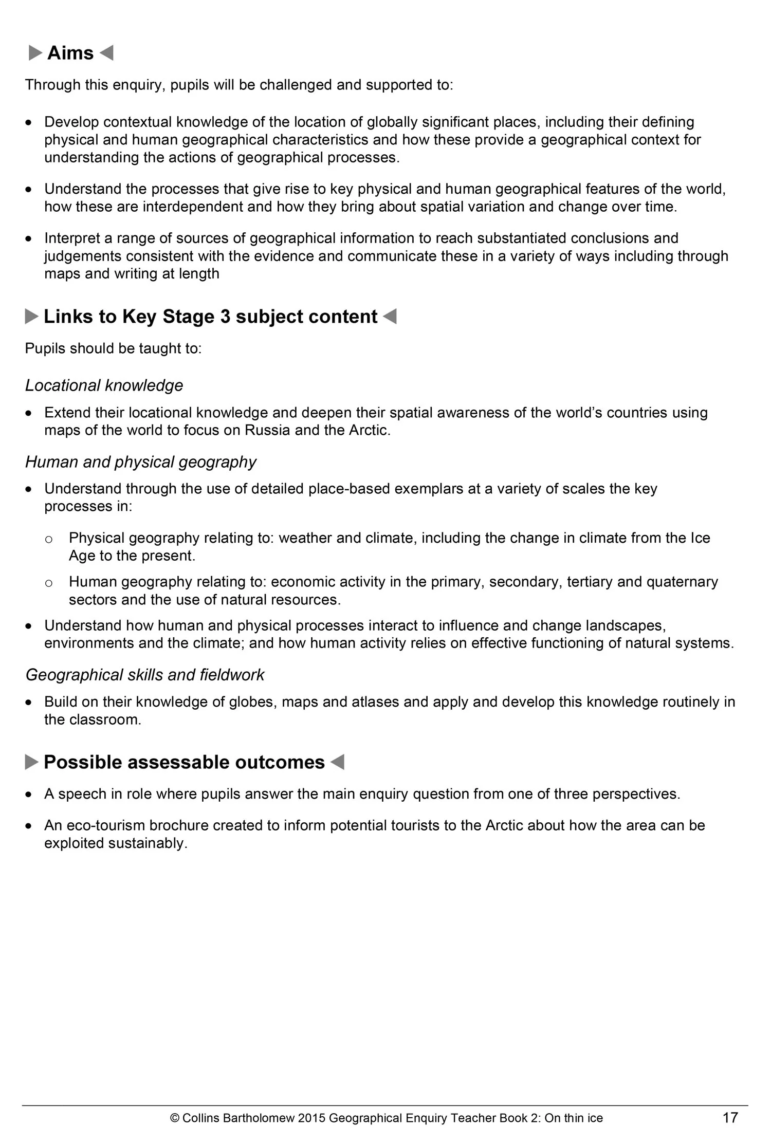 Collins Key Stage 3 Geography - Geographical Enquiry Teacher's Book 2 - Image 3