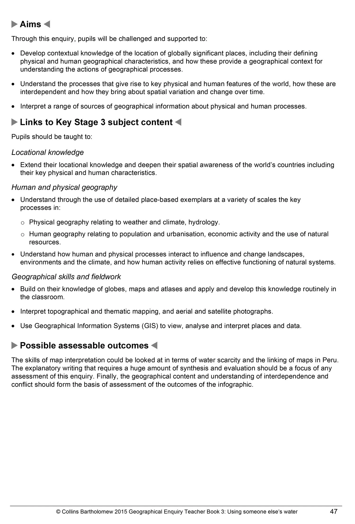 Collins Key Stage 3 Geography - Geographical Enquiry Teacher's Book 3 - Image 3