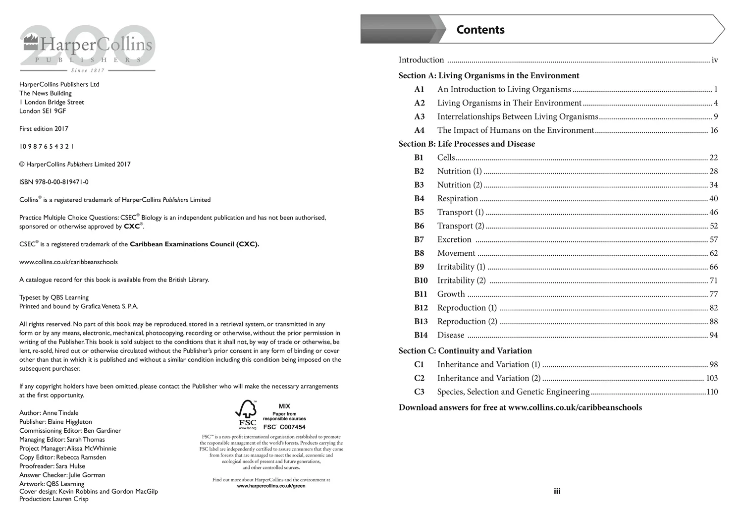 Collins CSEC Biology - CSEC Biology Multiple Choice Practice: (First edition) - Image 2