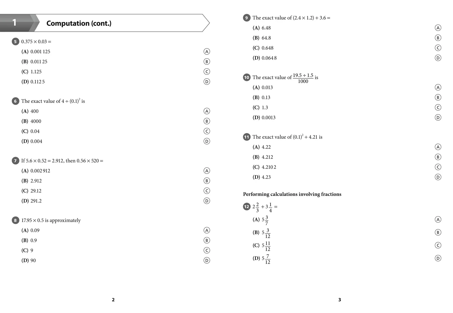 Collins CSEC Maths - CSEC Maths Multiple Choice Practice: (First edition) - Image 6