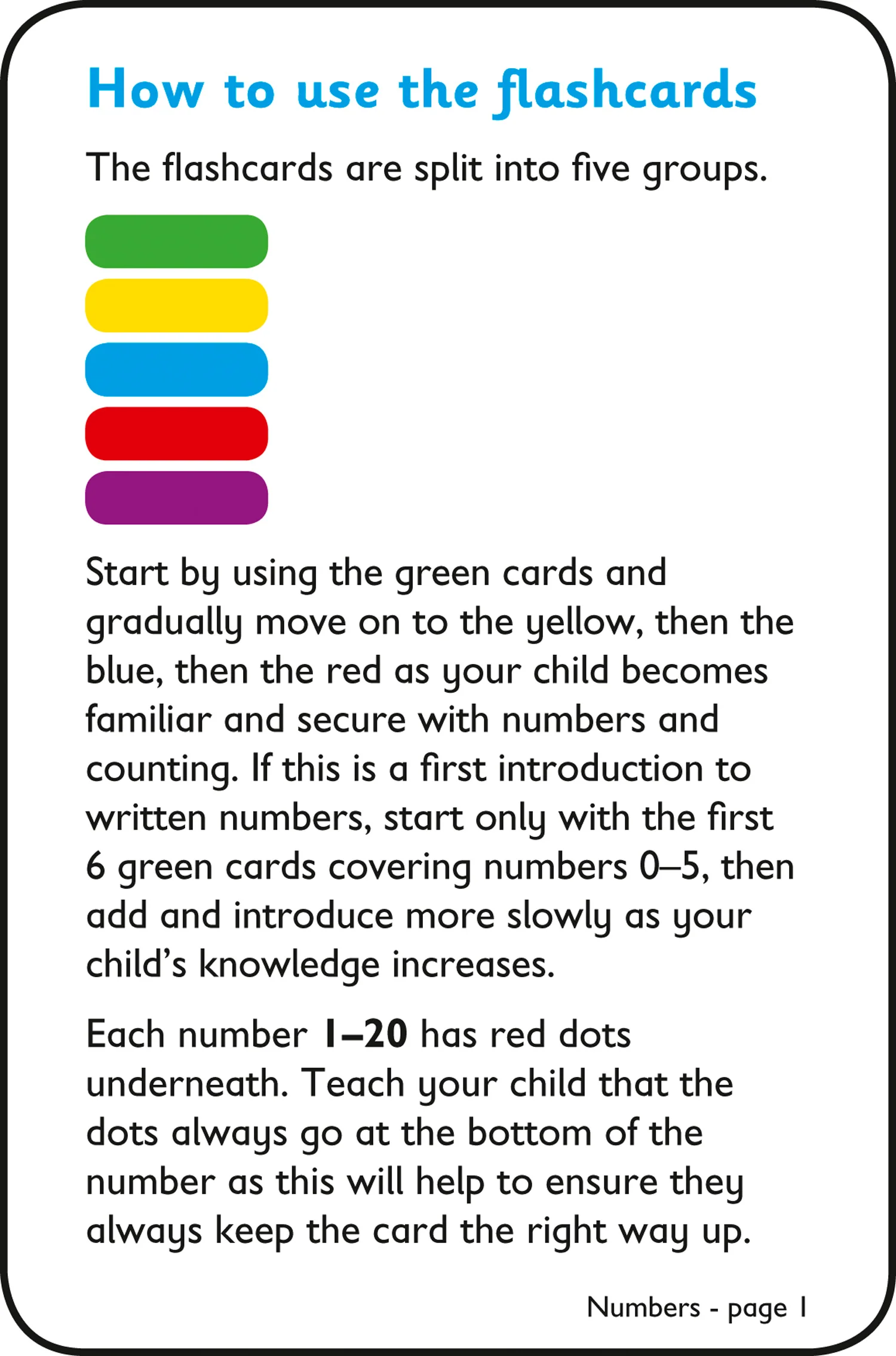 Collins Easy Learning Preschool - Numbers Flashcards: Ideal for home learning