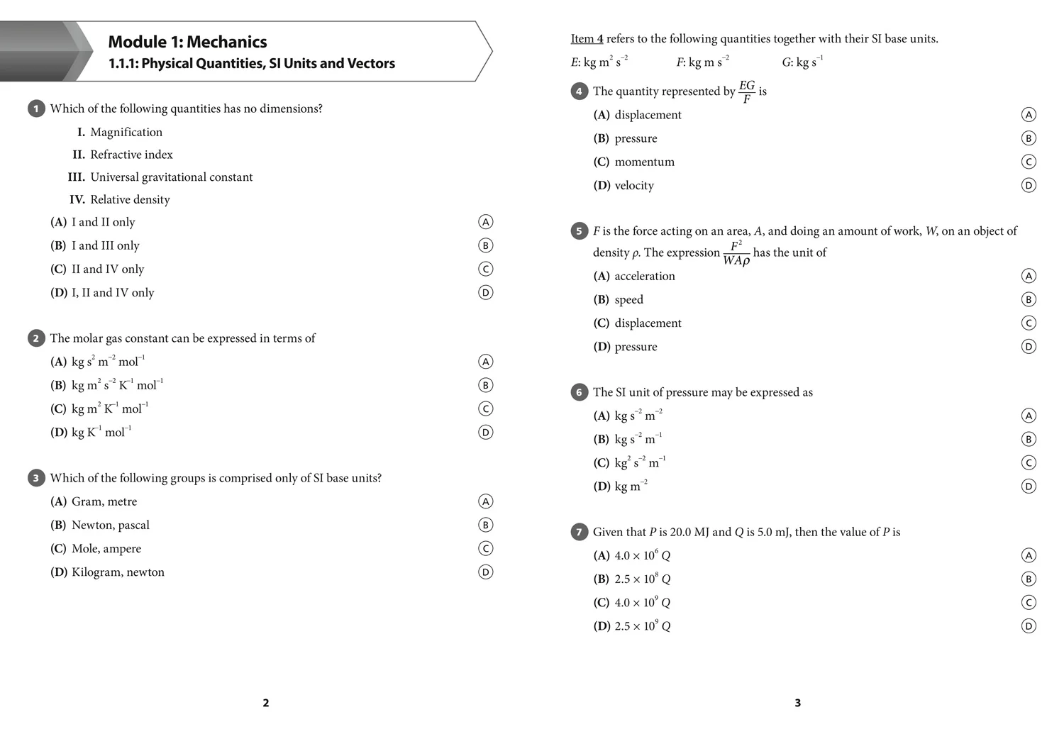 Collins CAPE Physics - CAPE Physics Multiple Choice Practice - Image 5