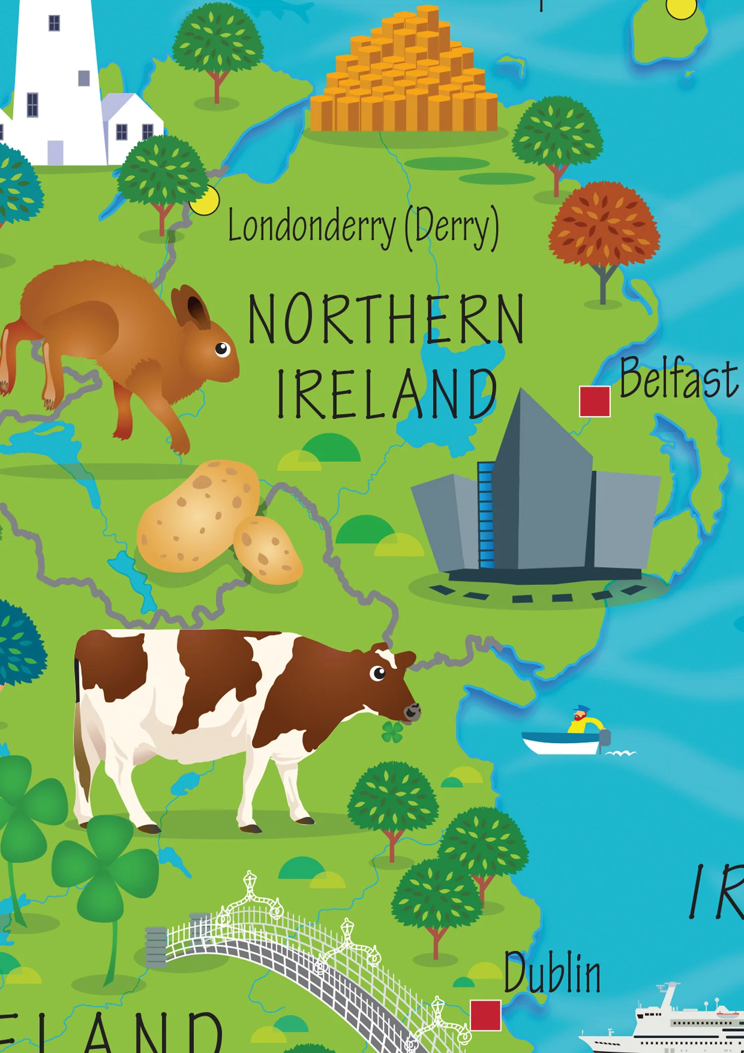 Children’s Wall Map of the United Kingdom and Ireland: Ideal way for kids to improve their UK knowledge (First edition) - Image 4