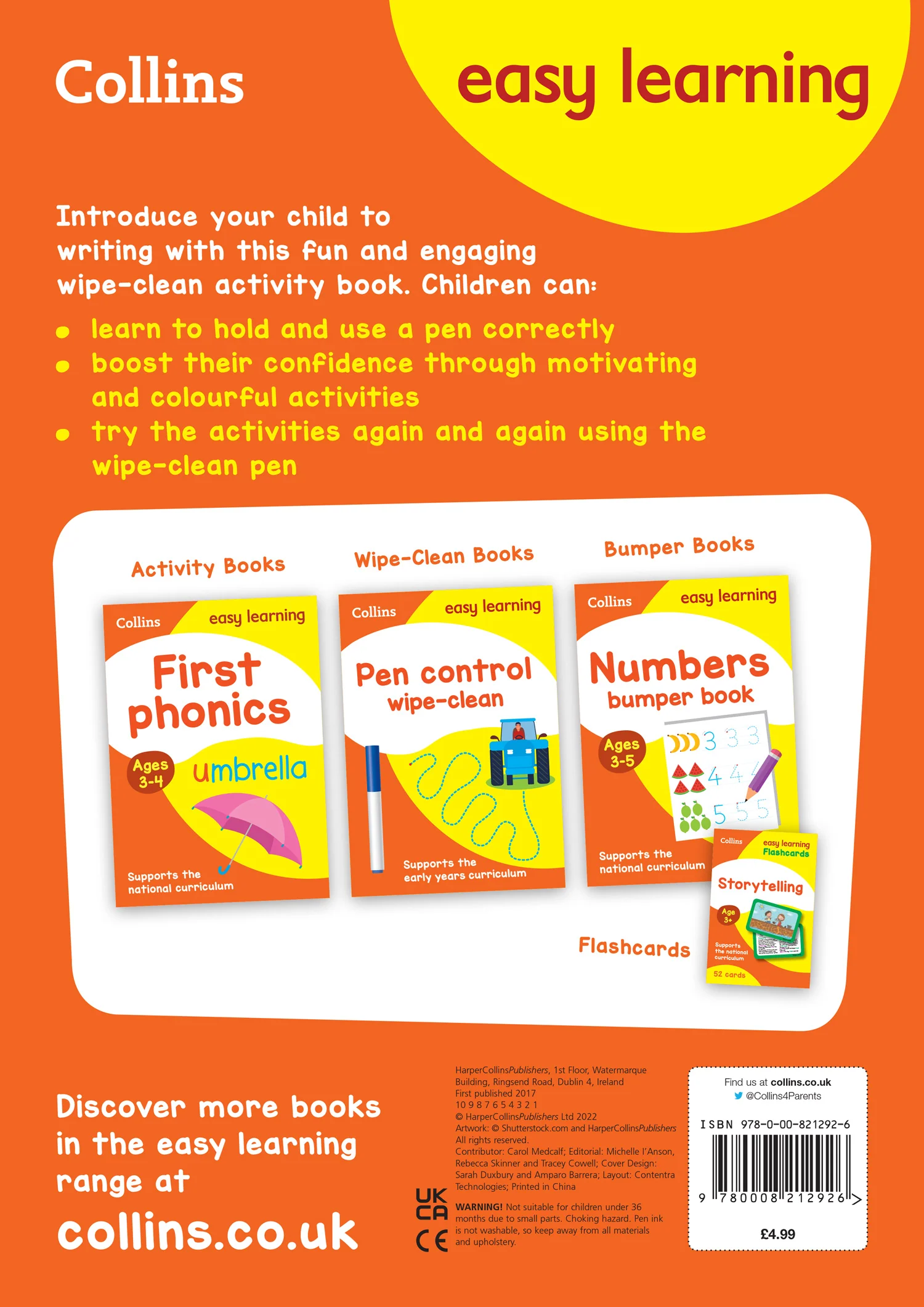 Collins Easy Learning Preschool - Lower Case Letters Age 3-5 Wipe Clean Activity Book: Ideal for home learning - Image 4