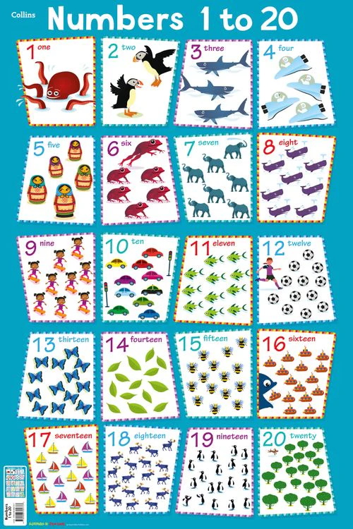 Collins Children’s Poster - Numbers 1 - 20 - Image 4
