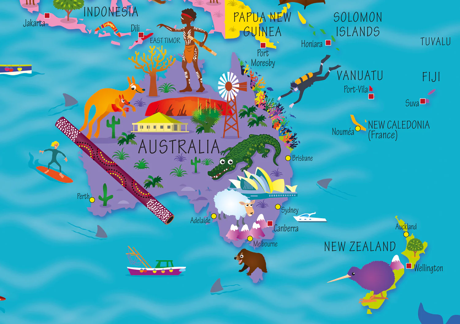 Collins Children’s World Wall Map: An illustrated poster for your wall (Second edition) - Image 4