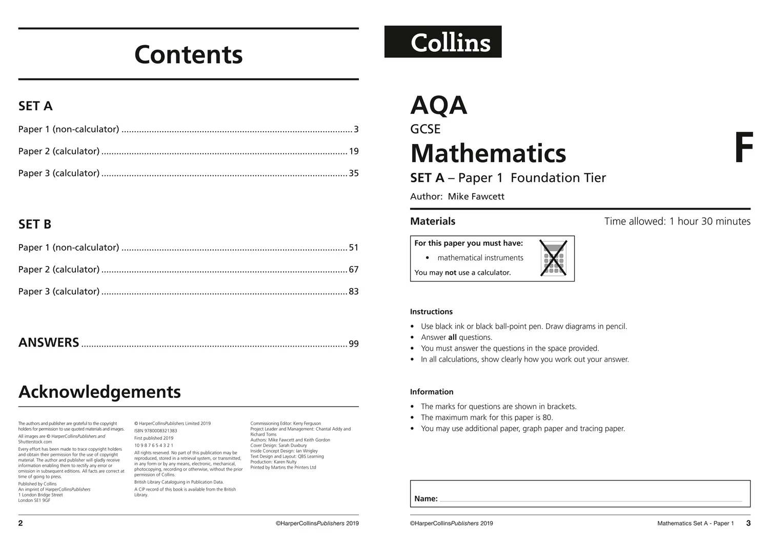 Collins GCSE Grade 9-1 Revision - AQA GCSE 9-1 Maths Foundation Practice Papers: Ideal for the 2026 and 2027 exams - Image 2