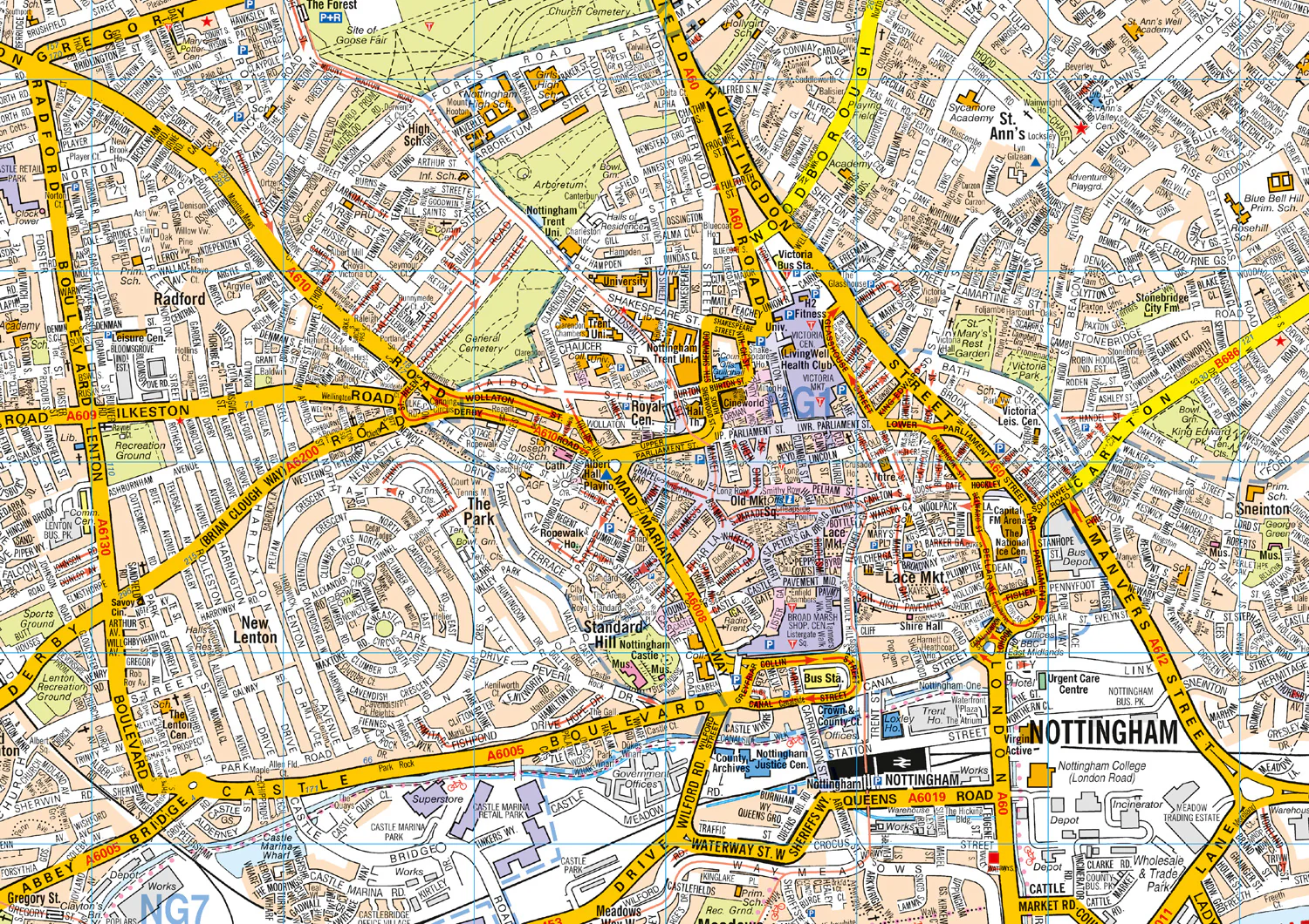 Nottingham A-Z Pocket Street Map: Accurate street map for easy navigation - Image 3