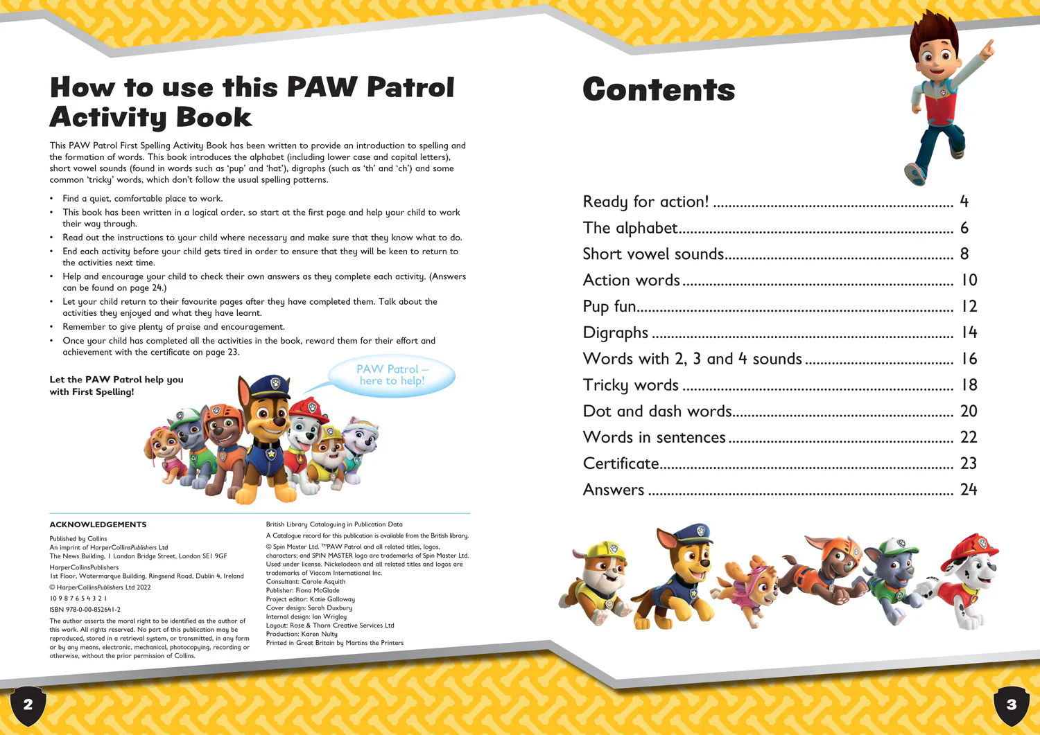 Paw Patrol - PAW Patrol First Spelling Activity Book: Get set for school! - Image 2