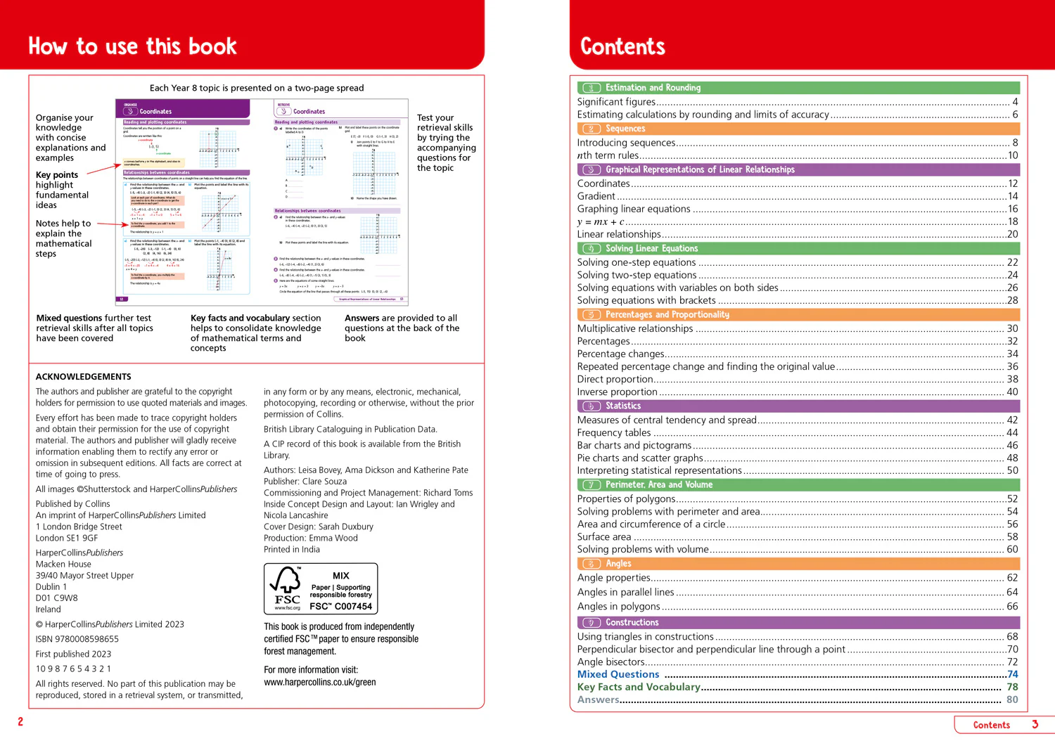 Collins KS3 Revision - KS3 Maths Year 8: Organise and retrieve your knowledge: Ideal for Year 8 - Image 2