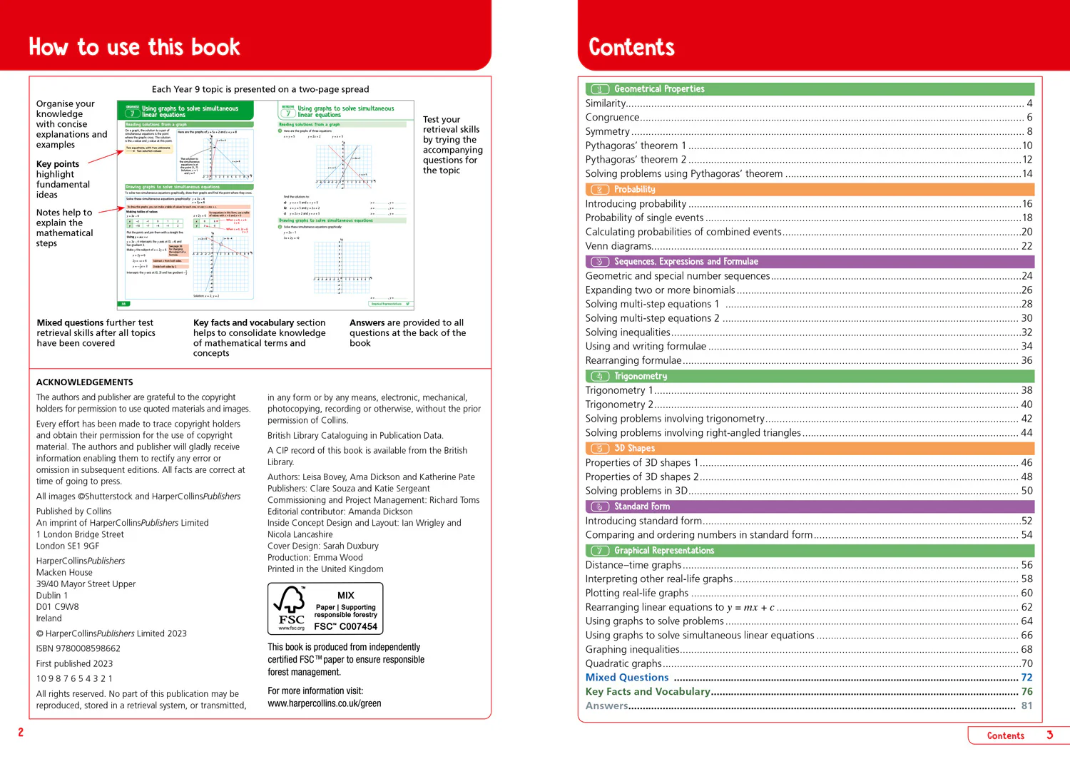 Collins KS3 Revision - KS3 Maths Year 9: Organise and retrieve your knowledge: Ideal for Year 9 - Image 2