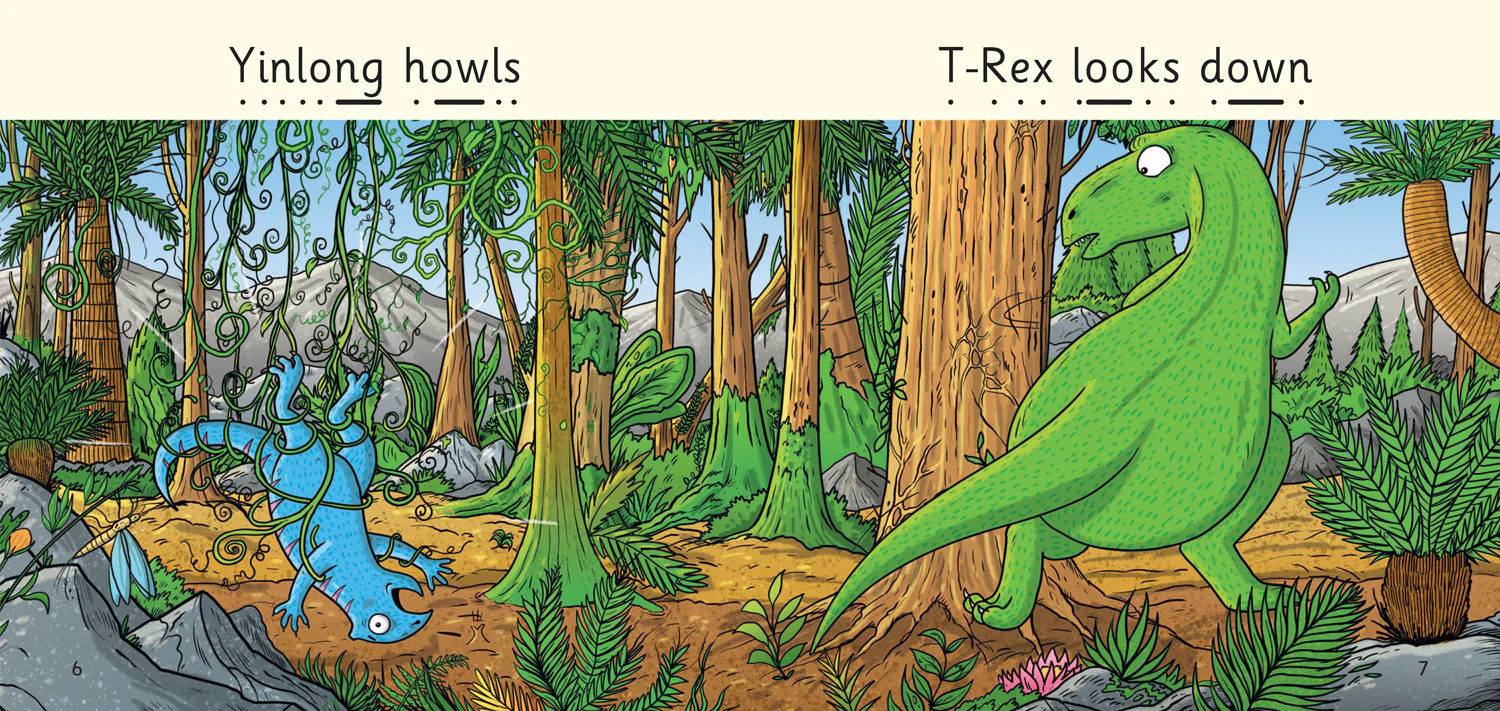 Big Cat Phonics for Little Wandle Letters and Sounds Revised - T-Rex Seeks: Phase 3 Set 1 Blending practice - Image 3