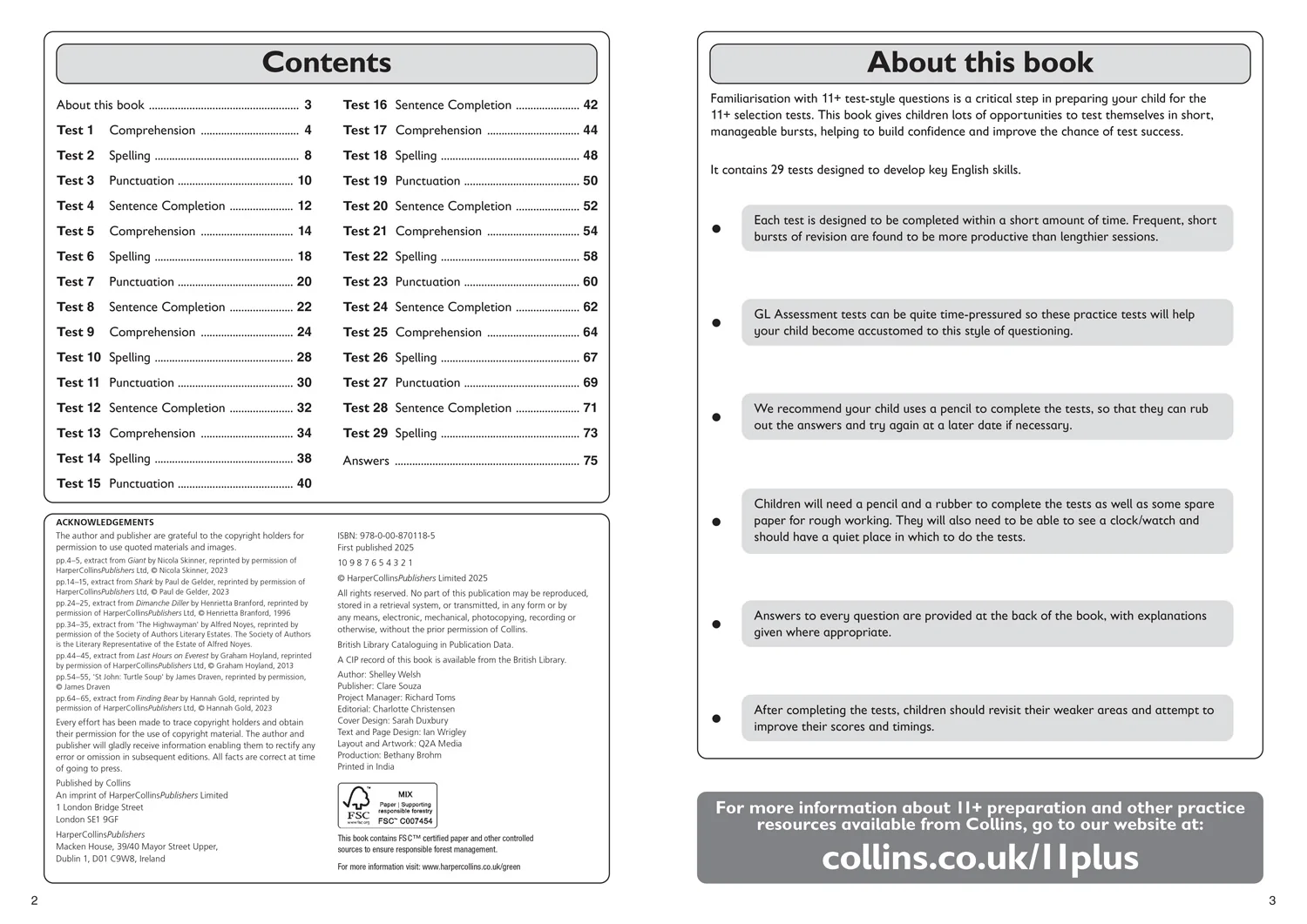 Collins 11+ Practice - 11+ English Quick Practice Tests Age 10-11 (Year 6) Set B: For the 2026 GL Assessment Tests - Image 2