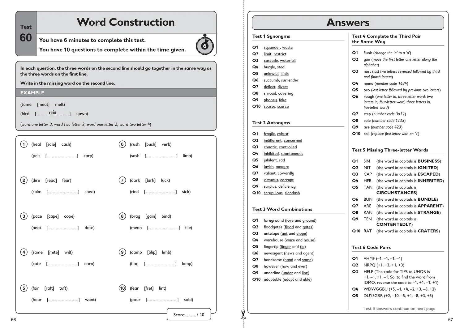 Collins 11+ Practice - 11+ Verbal Reasoning Quick Practice Tests Age 10-11 (Year 6) Set B: For the 2026 GL Assessment Tests - Image 5