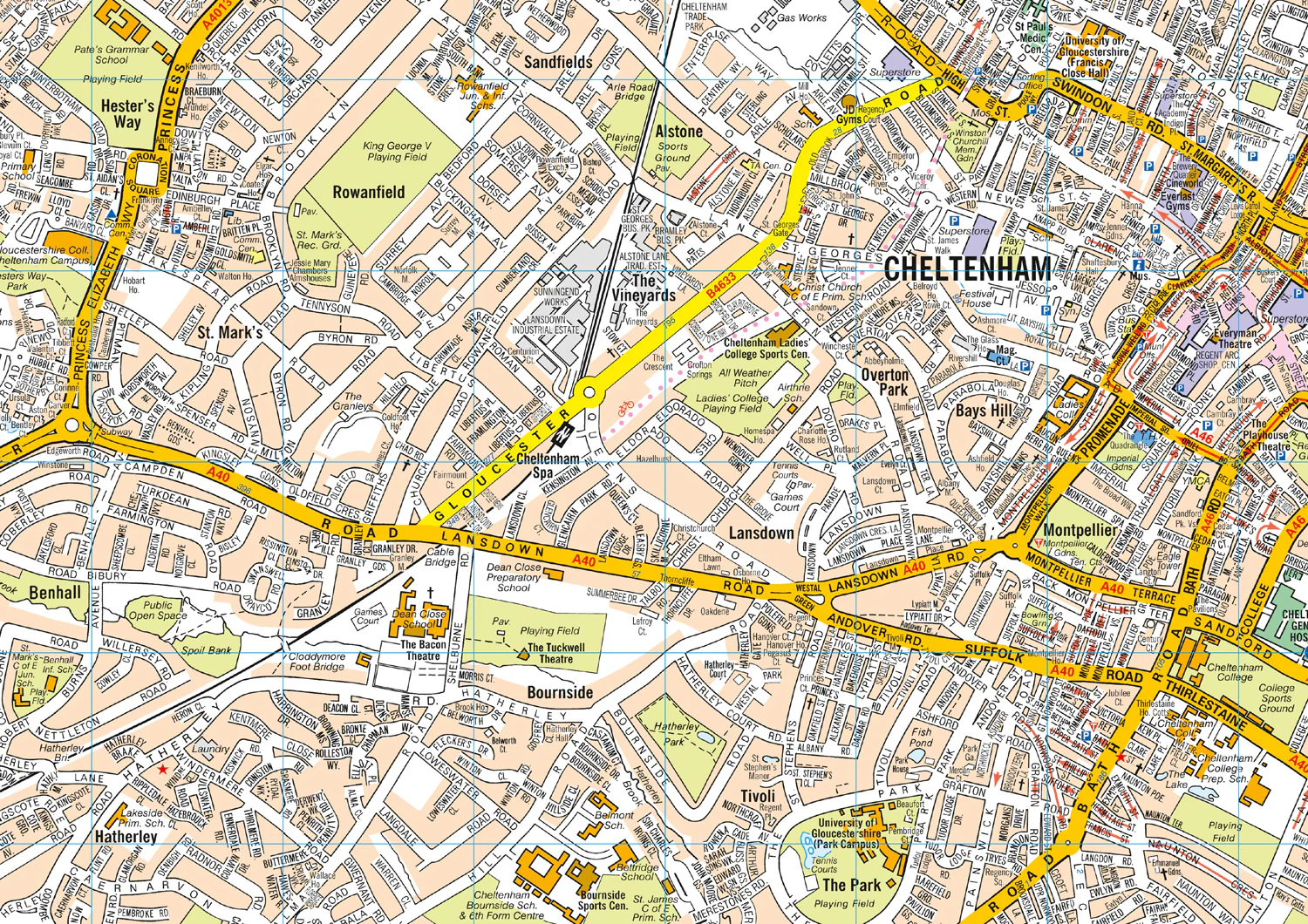 Cheltenham A-Z Pocket Street Map: Accurate street map for easy navigation (Second edition) - Image 3