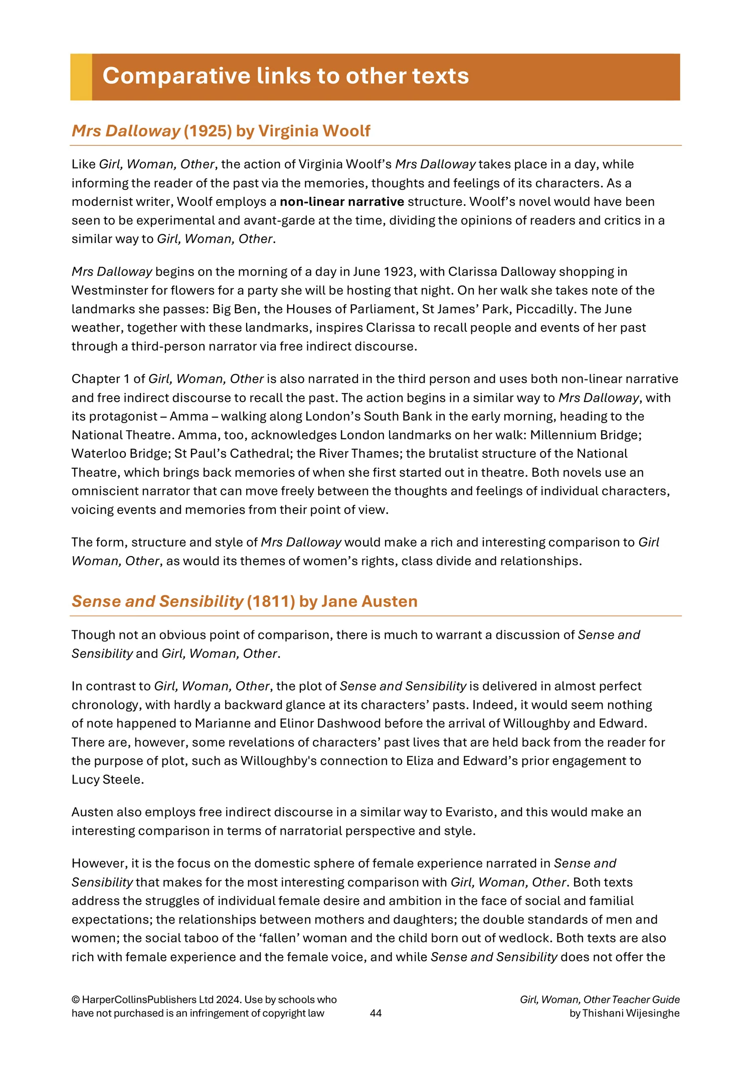 Collins A Level Set Text Teacher Guides - Girl, Woman, Other Teacher Guide: (Download First edition) - Image 18