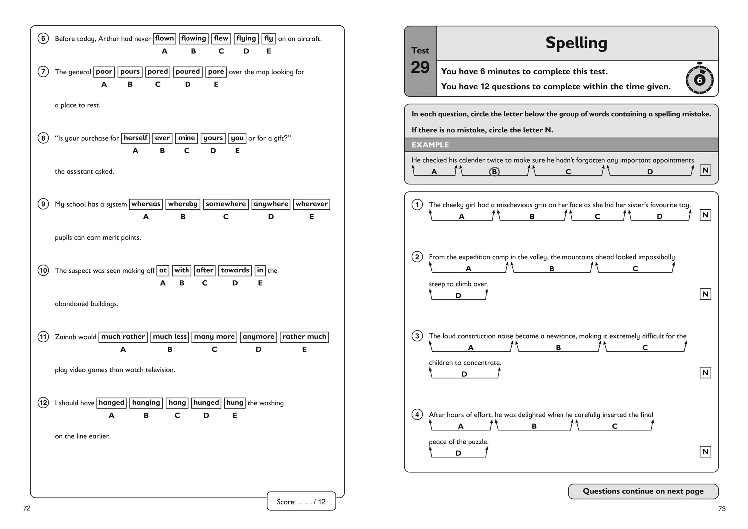 Collins 11+ Practice - 11+ English Quick Practice Tests Age 10-11 (Year 6) Set C: For the 2026 GL Assessment Tests - Image 4