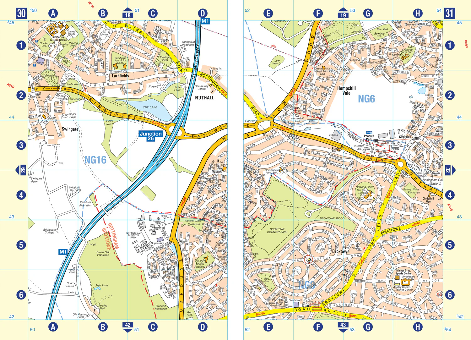 Nottingham A-Z Street Atlas: Navigate your way around Nottingham with ease using trusted mapping (A5) (Tenth edition) - Image 3