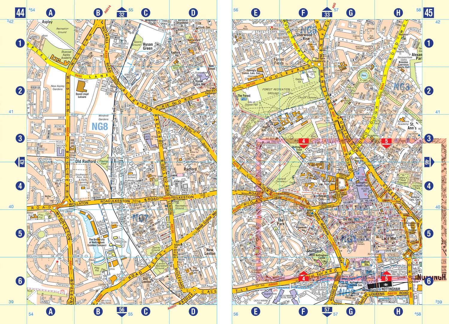 Nottingham A-Z Street Atlas: Navigate your way around Nottingham with ease using trusted mapping (A5) (Tenth edition) - Image 4