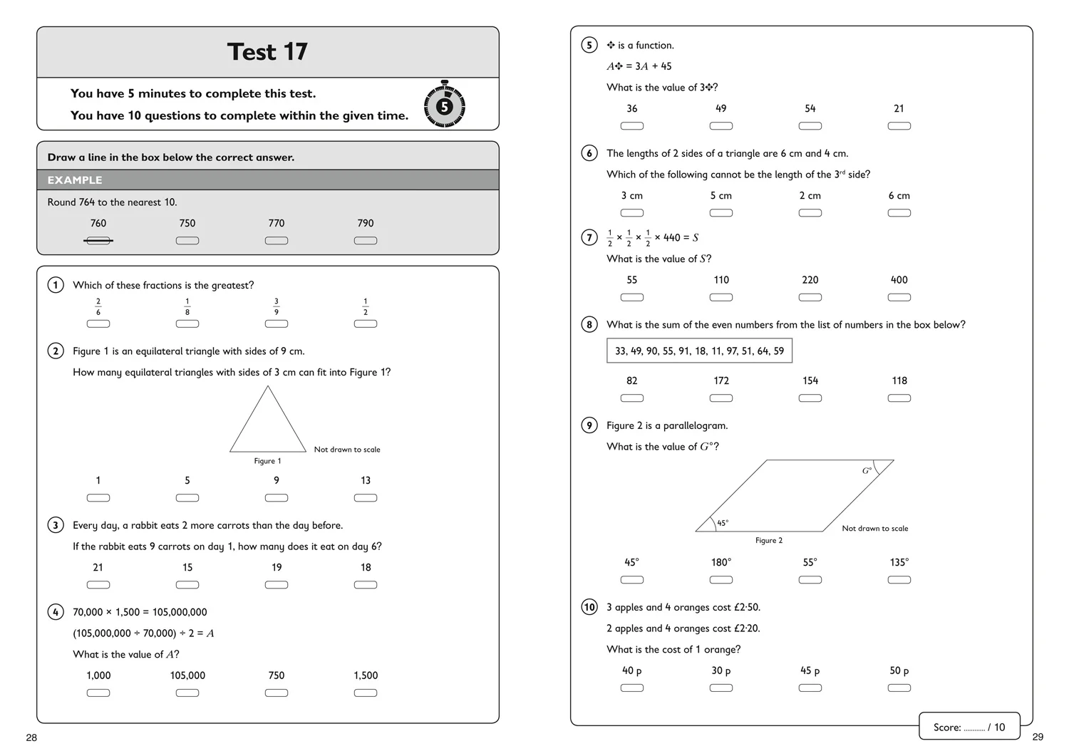 Collins 11+ Practice - 11+ Maths Quick Practice Tests Age 9-10 (Year 5): For the 2026 CEM Tests - Image 4