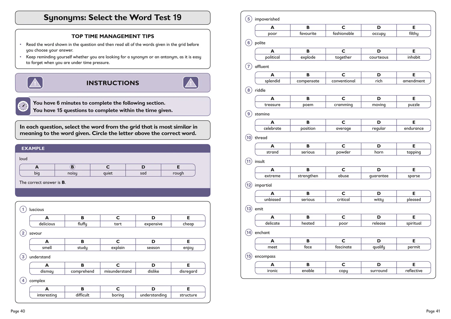 Collins 11+ Practice - 11+ Verbal Reasoning Vocabulary Practice Workbook: For the 2026 CEM Tests - Image 4