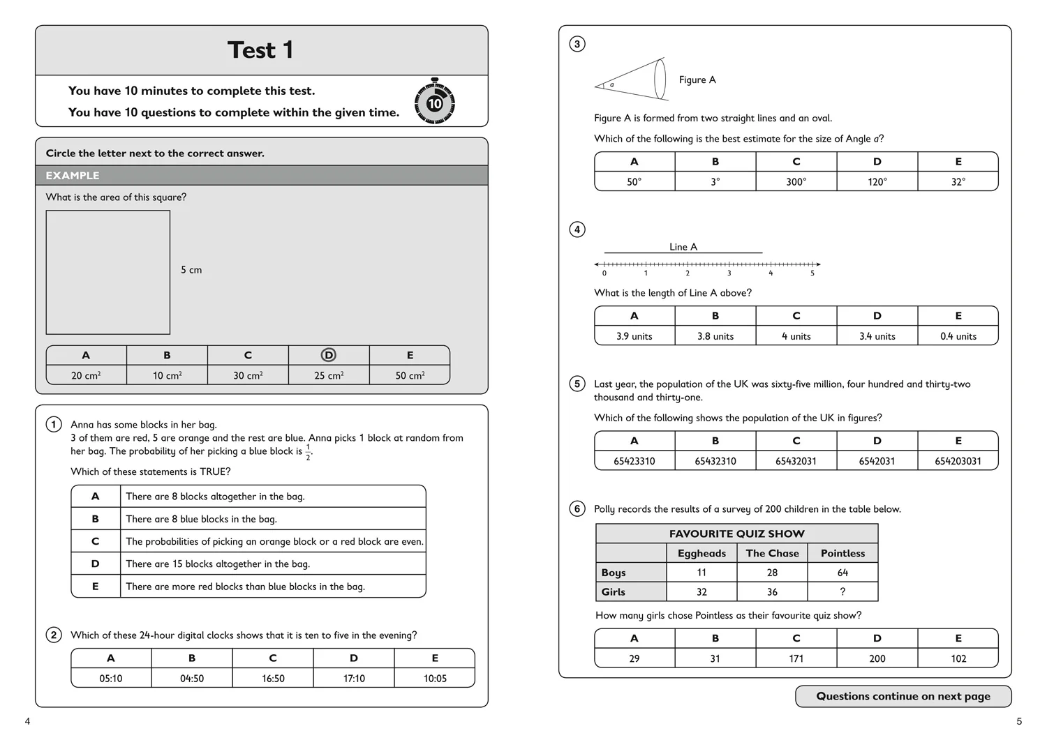 Collins 11+ Practice - 11+ Maths Quick Practice Tests Age 9-10 (Year 5): For the 2026 GL Assessment Tests - Image 3