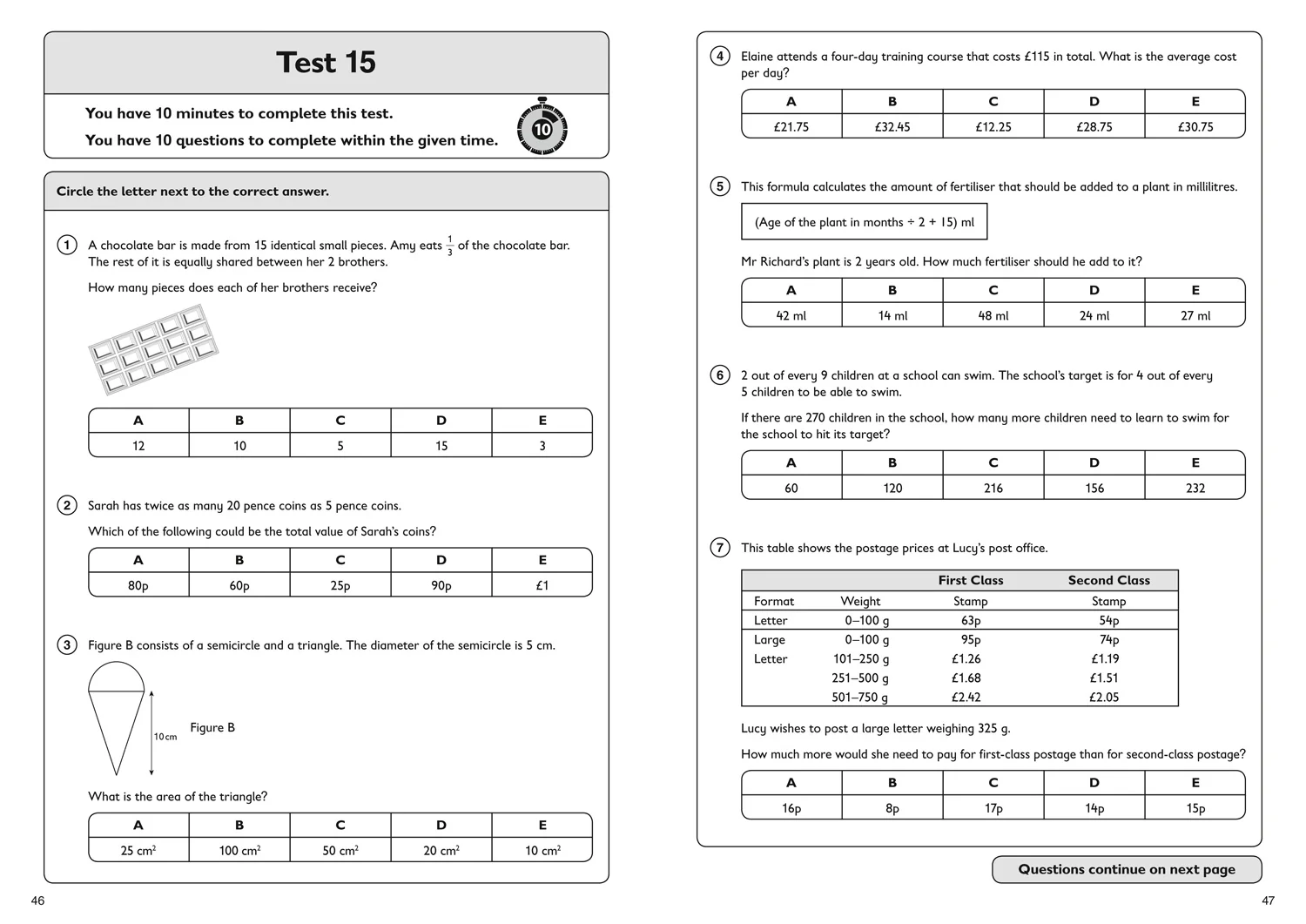 Collins 11+ Practice - 11+ Maths Quick Practice Tests Age 9-10 (Year 5): For the 2026 GL Assessment Tests - Image 4
