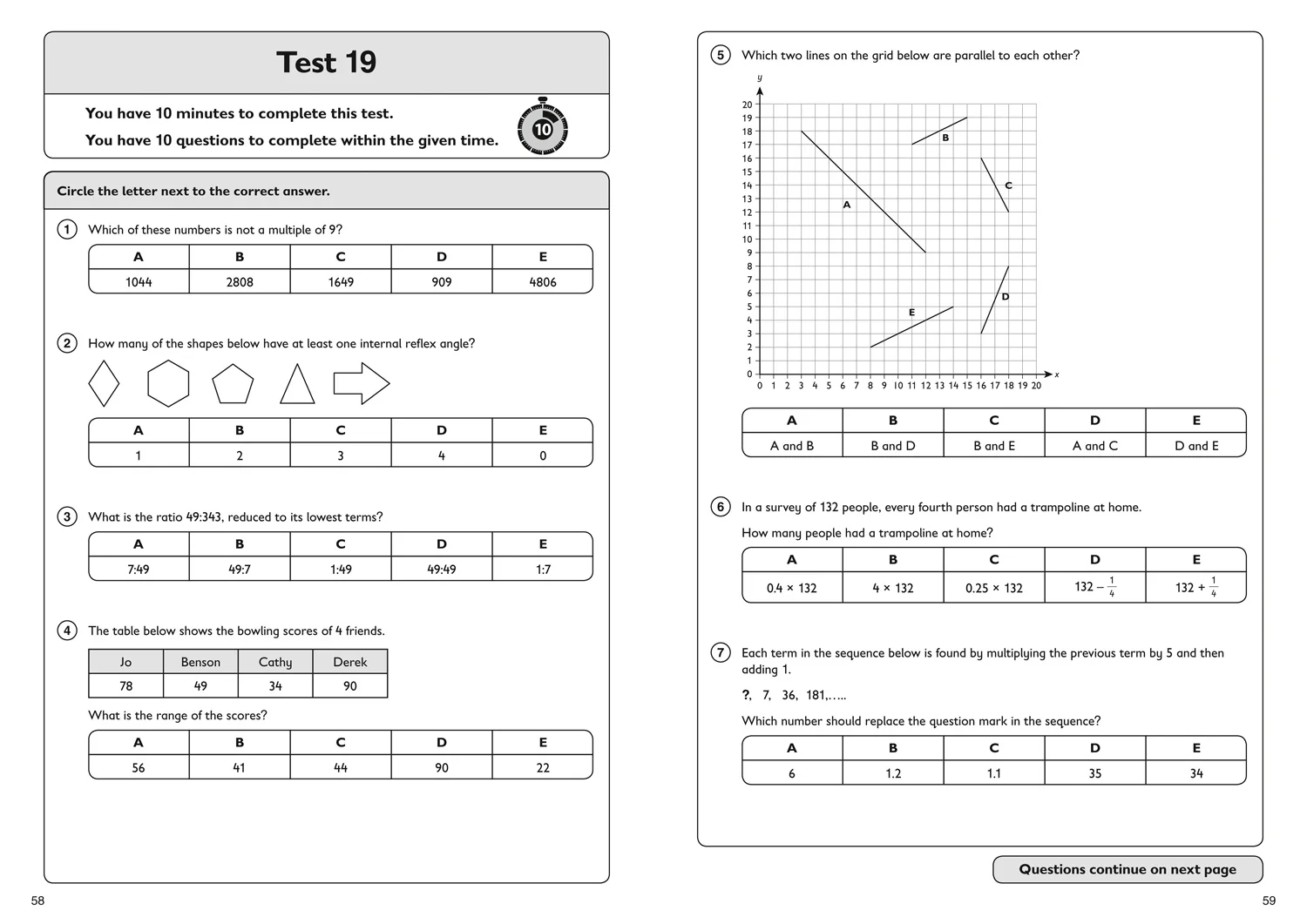 Collins 11+ Practice - 11+ Maths Quick Practice Tests Age 10-11 (Year 6) Set A: For the 2026 GL Assessment Tests - Image 5