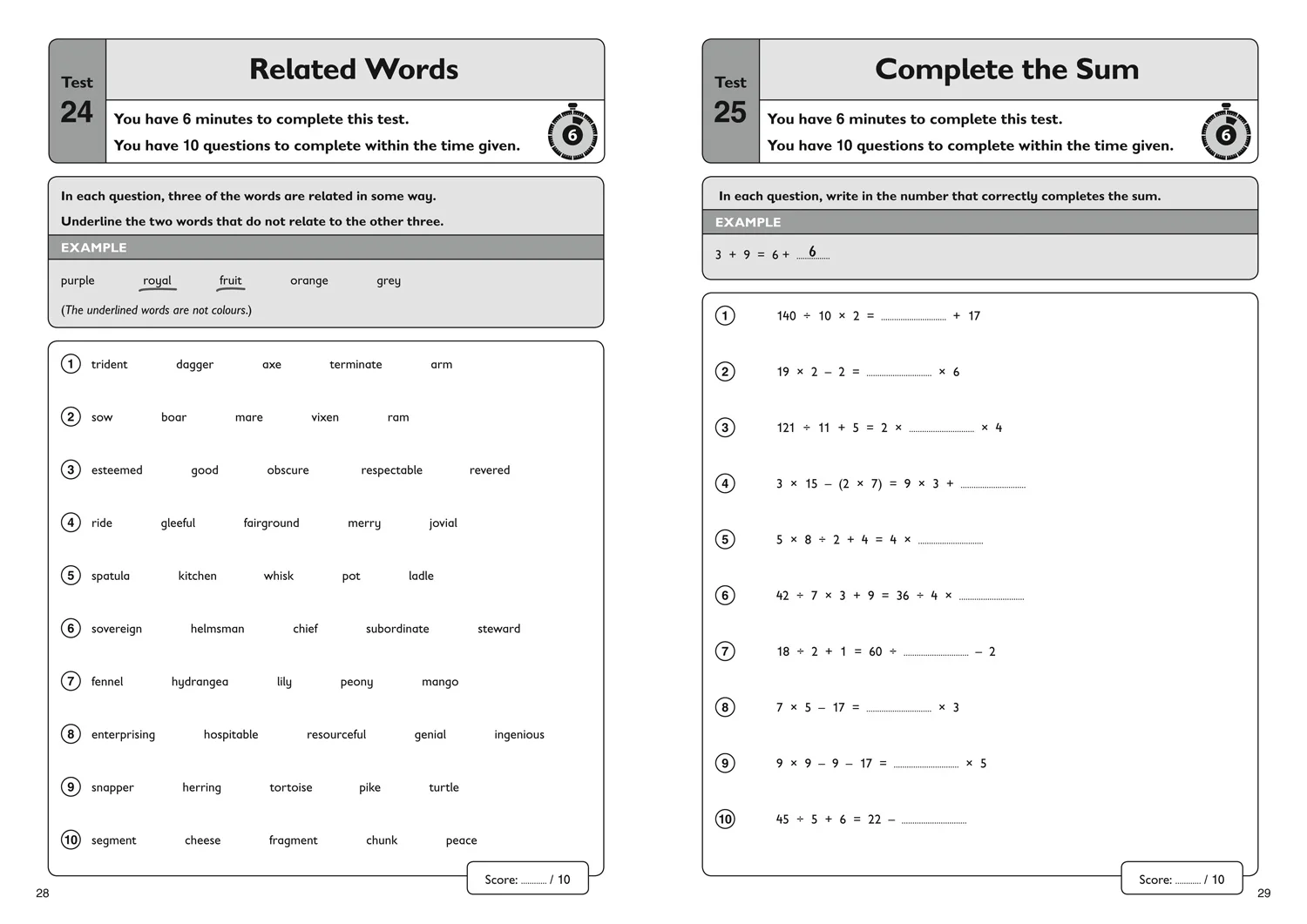 Collins 11+ Practice - 11+ Verbal Reasoning Quick Practice Tests Age 10-11 (Year 6) Set A: For the 2026 GL Assessment Tests - Image 4